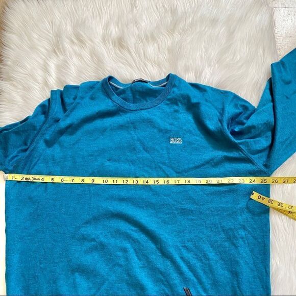 Hugo Boss blue turquoise 100% wool pull on sweater 5XL - Picture 9 of 10